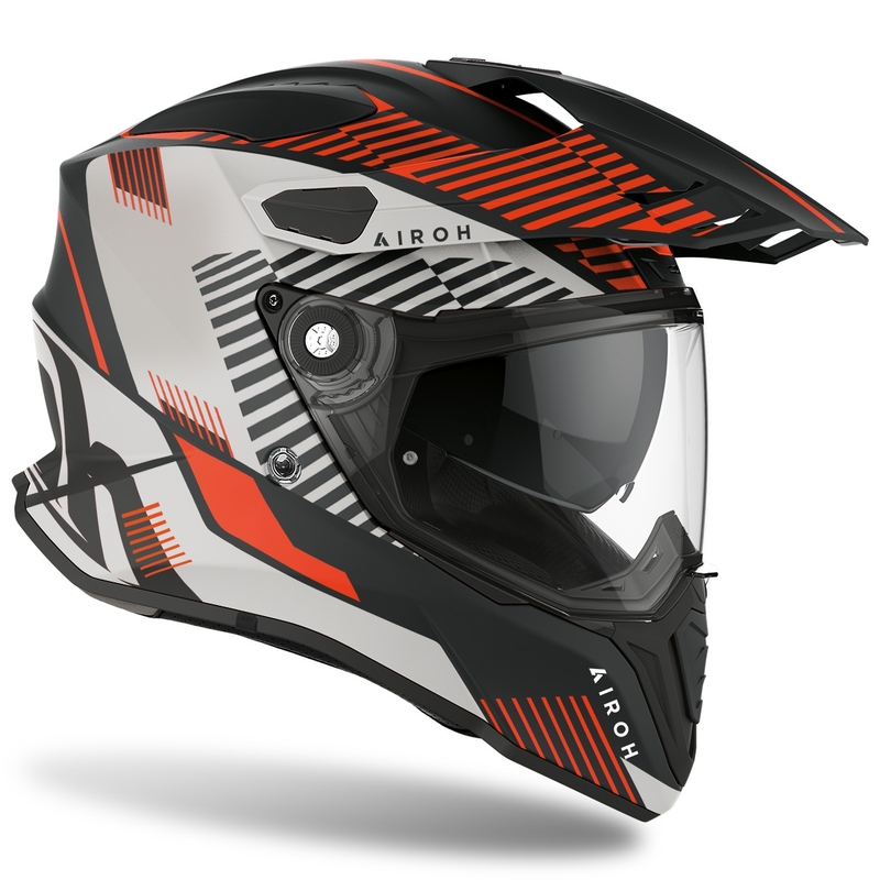 Enduro prilba Airoh Commander Boost 2022 čierno-bielo-oranžová matná výpredaj