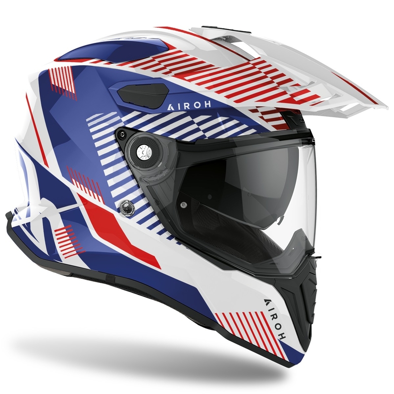 Enduro prilba Airoh Commander Boost 2022 modro-biela lesklá výpredaj