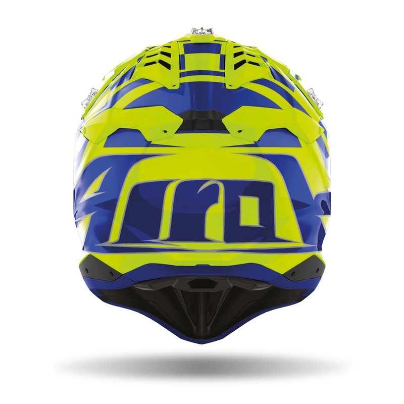 Motokrosová prilba Airoh Aviator 3.0 TC21 2022 modro-fluorescenčno žltá lesklá výpredaj