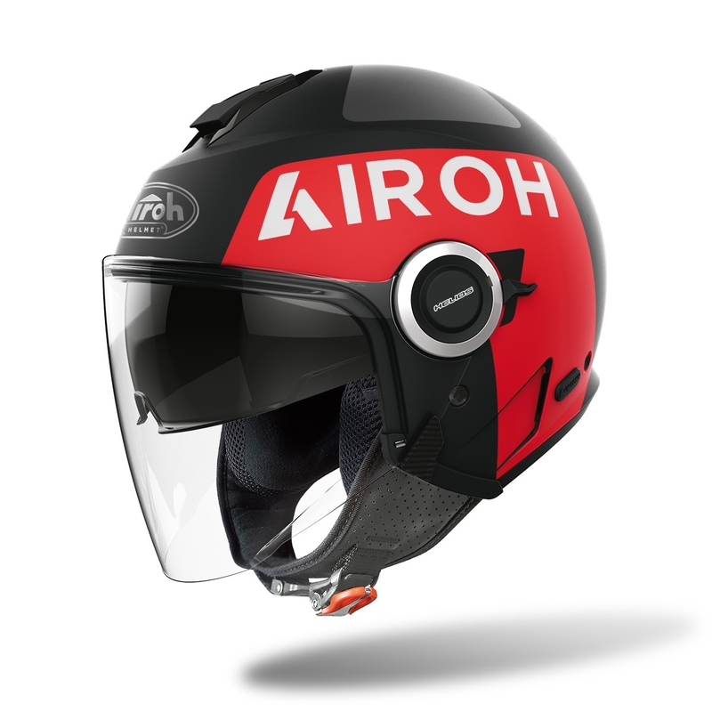 Otvorená prilba na motocykel Airoh Helios Up 2022 červeno-čierna