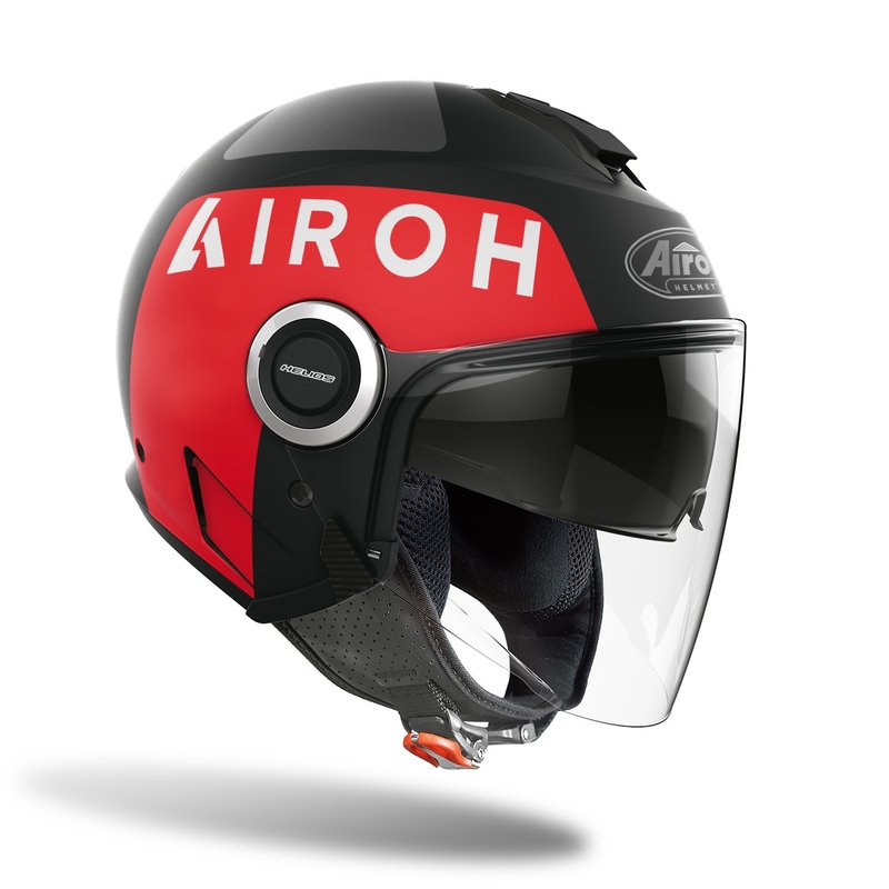 Otvorená prilba na motocykel Airoh Helios Up 2022 červeno-čierna
