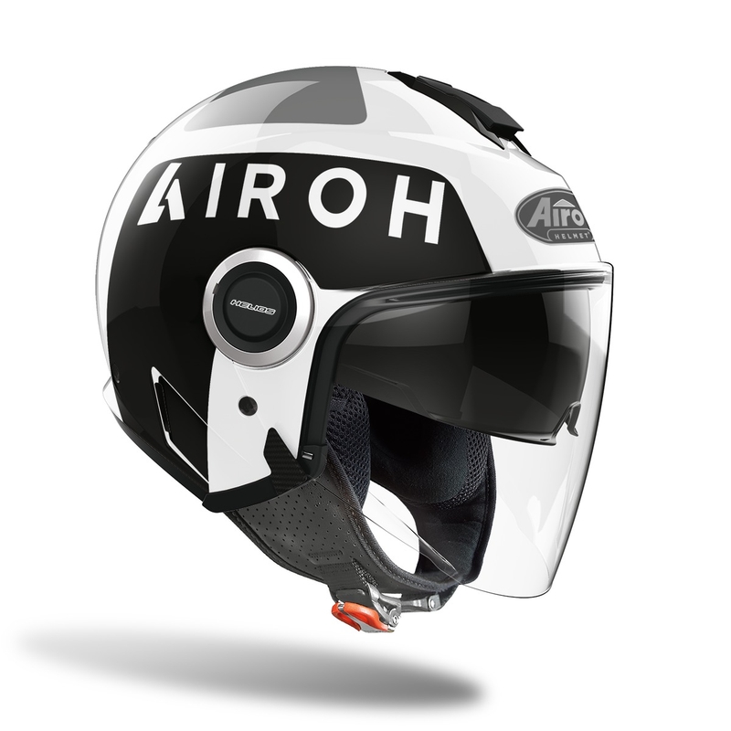 Otvorená prilba na motocykel Airoh Helios Up 2022 čierno-biela