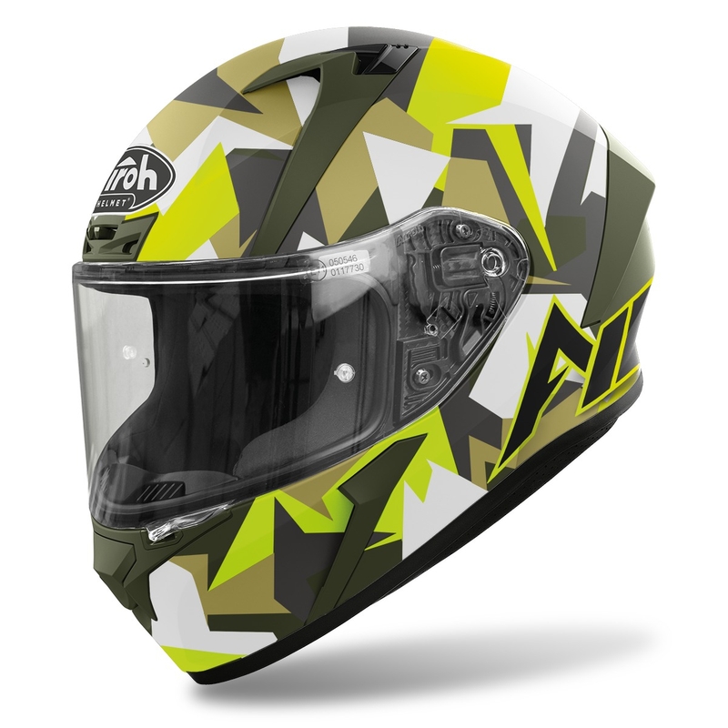 Integrálna prilba na motocykel Airoh Valor Army 2022 bielo-kaki-fluorescenčno zelená