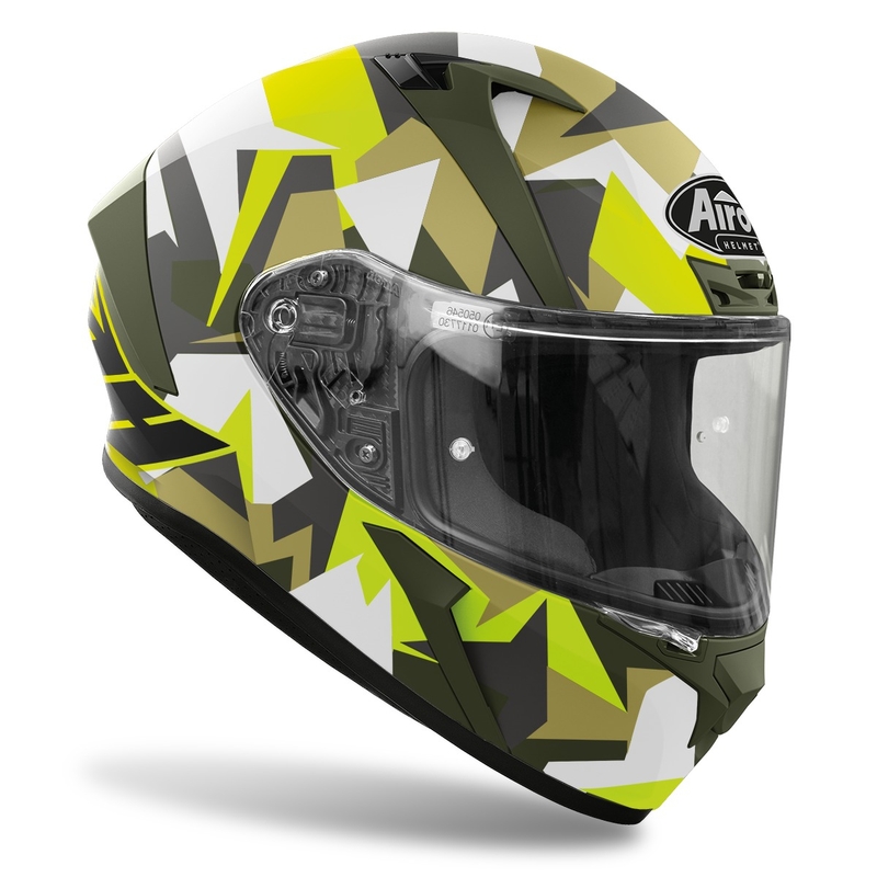 Integrálna prilba na motocykel Airoh Valor Army 2022 bielo-kaki-fluorescenčno zelená