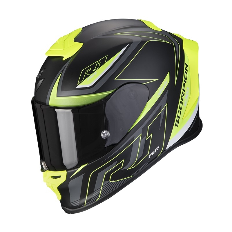 Integrálna prilba na motocykel Scorpion EXO-R1 Air Gaz čierno-fluorescenčno žltá