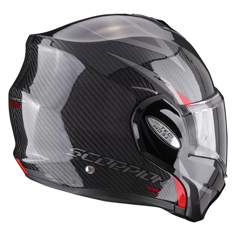 Preklápacia prilba Scorpion EXO-TECH Carbon Top čierno-červená