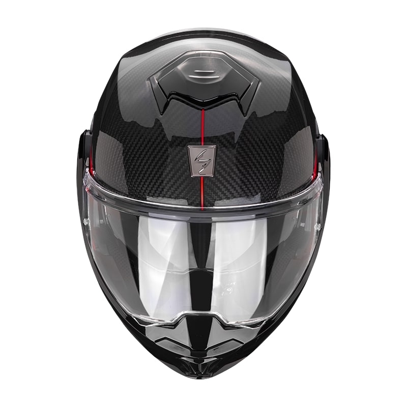 Preklápacia prilba Scorpion EXO-TECH Carbon Top čierno-červená