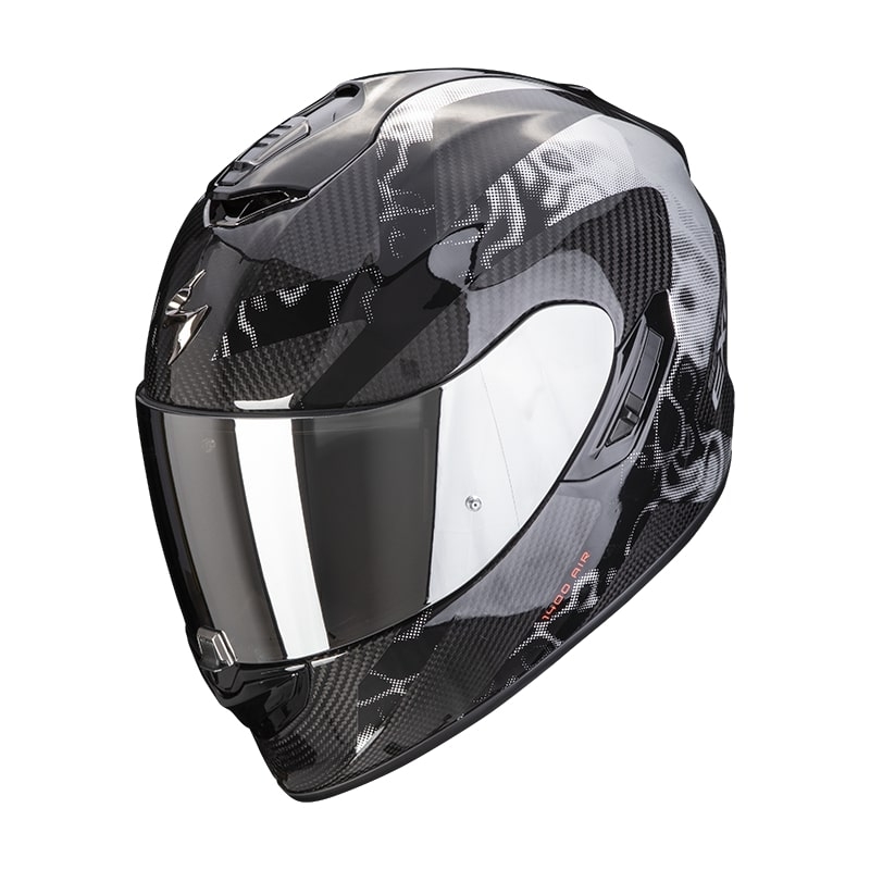 Integrálna prilba na motocykel Scorpion EXO-1400 Carbon Air Cloner strieborná