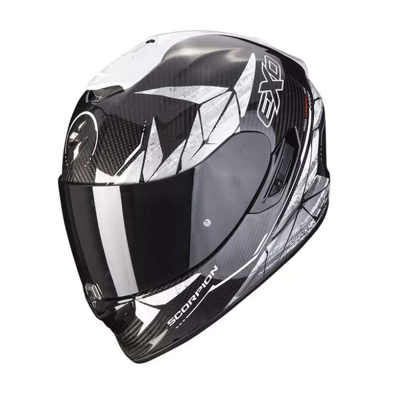 Integrálna prilba na motocykel Scorpion EXO-1400 Carbon Air Aranea čierno-biela