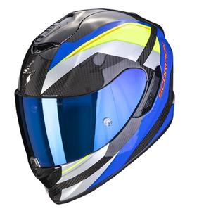 Integrálna prilba na motocykel Scorpion Exo-1400 Carbon Air Legione modro-fluorescenčno žltá