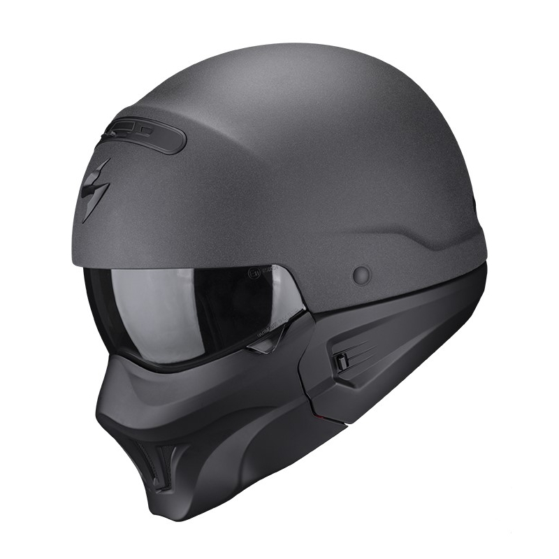 Otvorená prilba s maskou Scorpion Exo-Combat Evo Graphite tmavošedá
