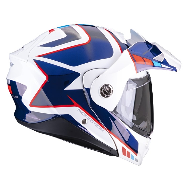 Prilba na motocykel SCORPION ADX-2 CAMINO perleťová bielo-modro-červená výpredaj