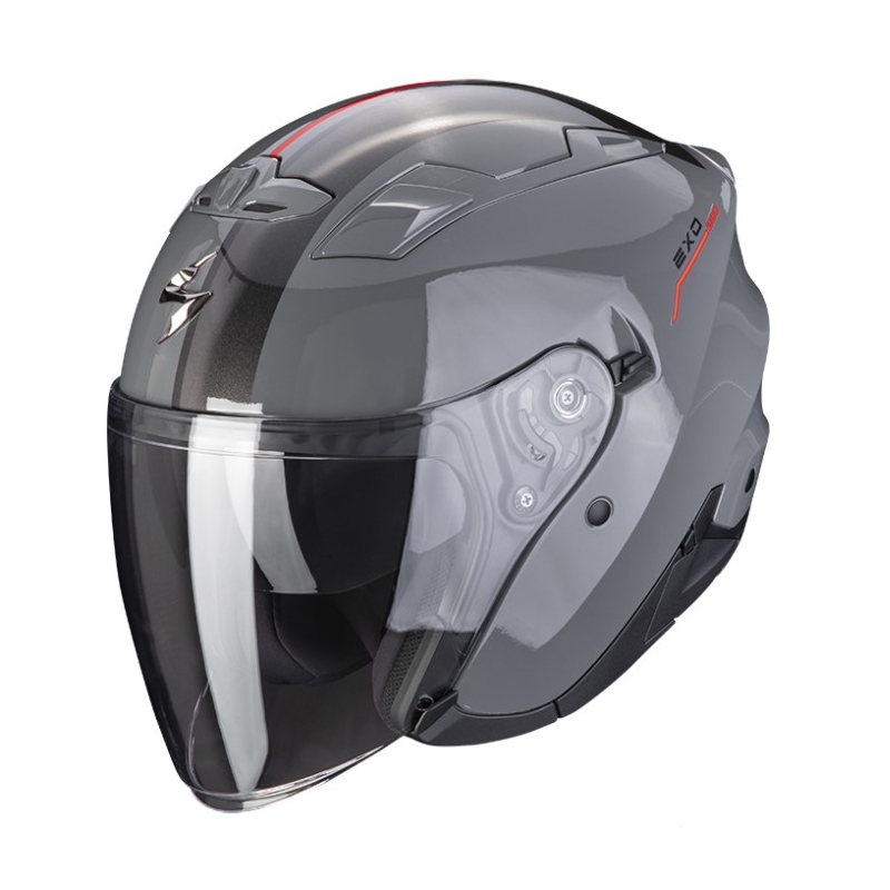 Otvorená prilba Scorpion EXO-230 SR cementová sivo-červená výpredaj