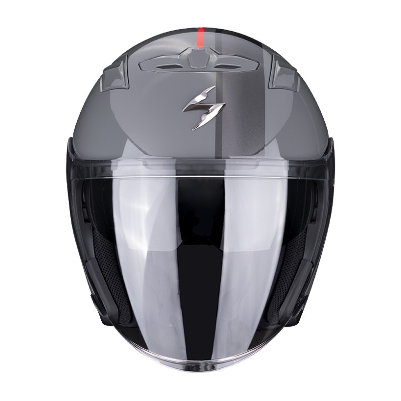 Otvorená prilba Scorpion EXO-230 SR cementová sivo-červená výpredaj