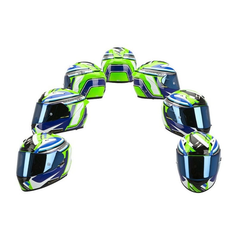Integrálna prilba na moto Scorpion EXO-2000 Avenger zeleno-modrá vypredaj výpredaj