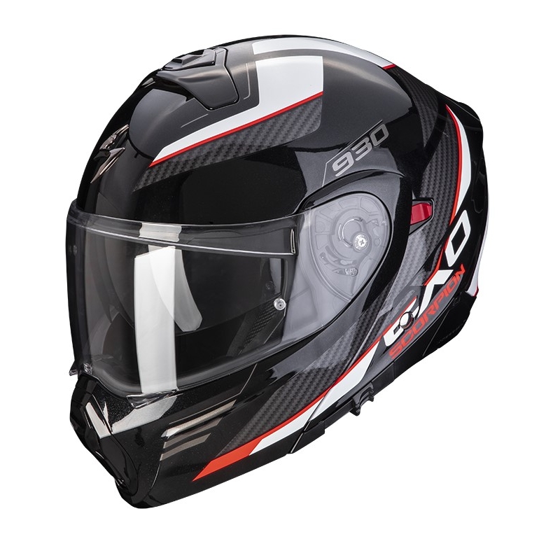Prilba na motocykel Scorpion EXO-930 NAVIGO metalická čierno-červená