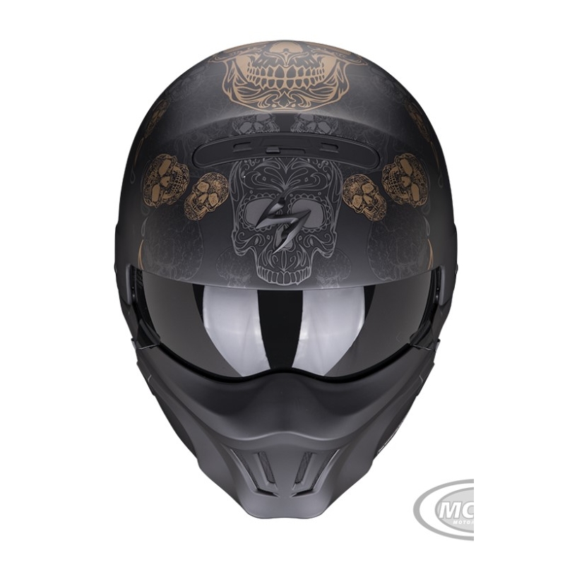 Prilba na motocykel Scorpion EXO-COMBAT EVO KALAVERA matná čierno-zlatá