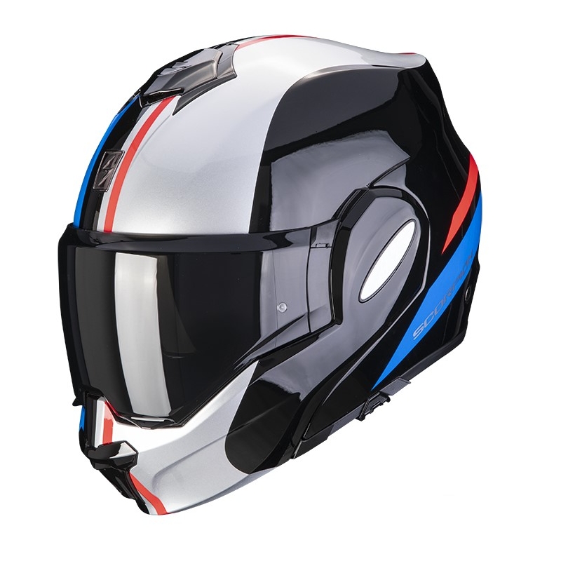 Preklápacia prilba na motocykel Scorpion EXO-TECH FORZA čierno-strieborno-červená