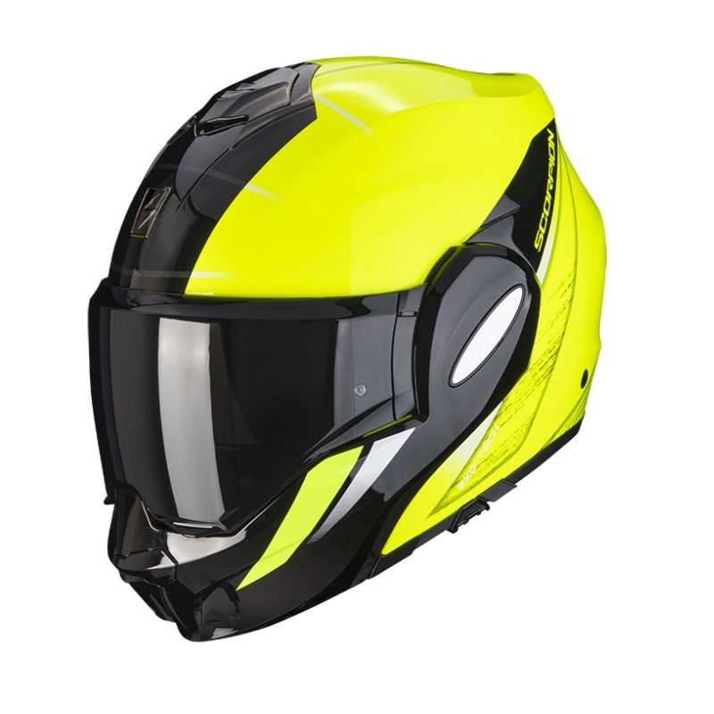 Preklápacia prilba na motocykel Scorpion EXO-TECH PRIMUS neónovo žlto-čierna výpredaj