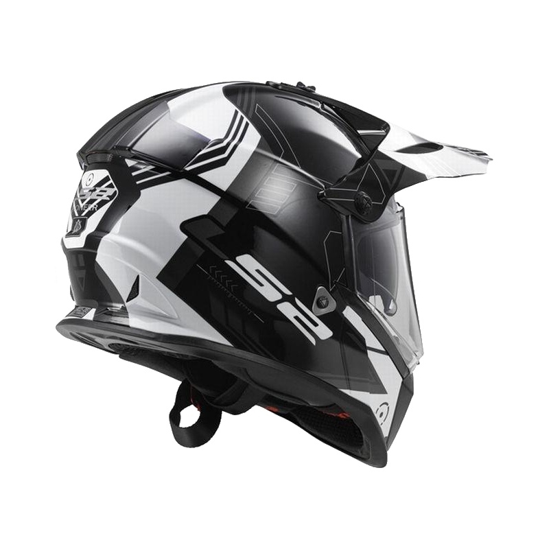 Enduro prilba LS2 MX436 Pioneer Trigger čierno-bielo-titánová