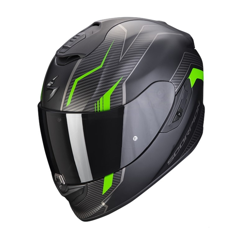 Integrálna prilba na motocykel Scorpion EXO-1400 Air Fortuna čierno-zelená matná výpredaj
