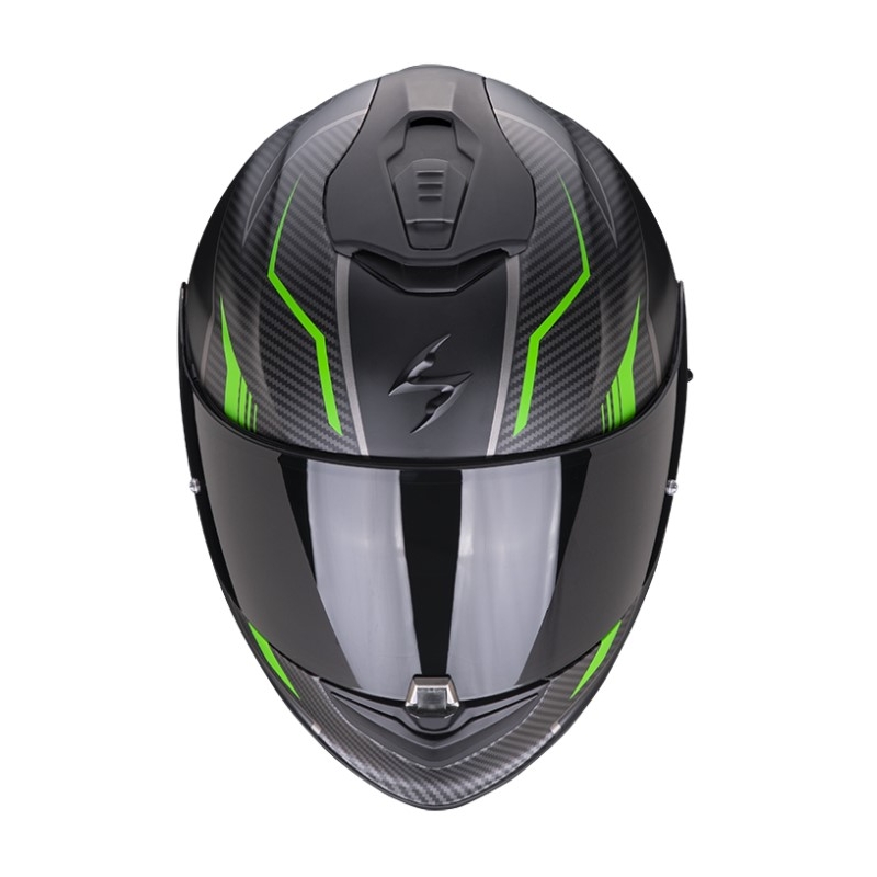 Integrálna prilba na motocykel Scorpion EXO-1400 Air Fortuna čierno-zelená matná výpredaj