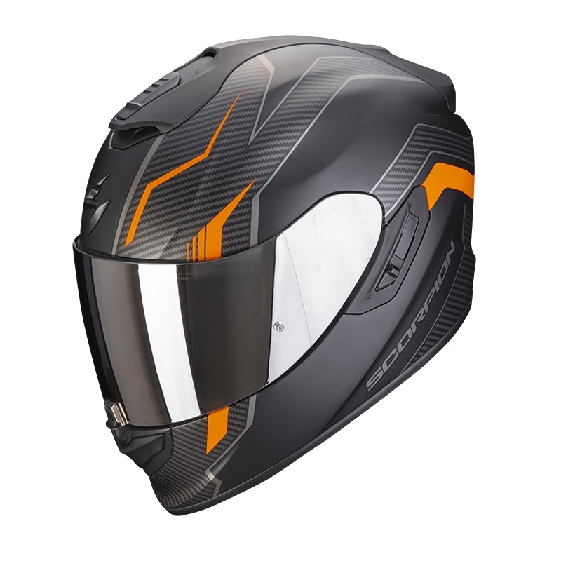 Integrálna prilba na motocykel Scorpion EXO-1400 Air Fortuna čierno-oranžová matná
