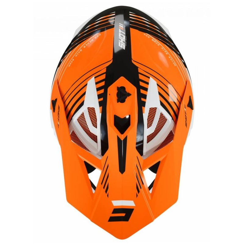 Motokrosová prilba Shot Lite Fury čierno-bielo-oranžová výpredaj