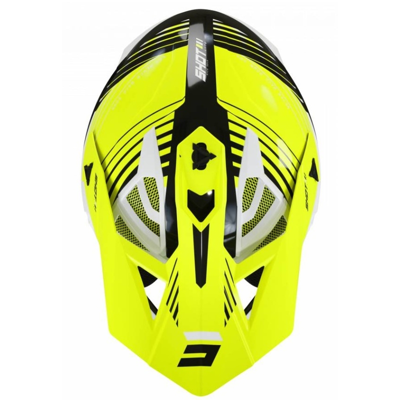 Motokrosová prilba Shot Lite Fury čierno-bielo-fluorescenčno žltá výpredaj