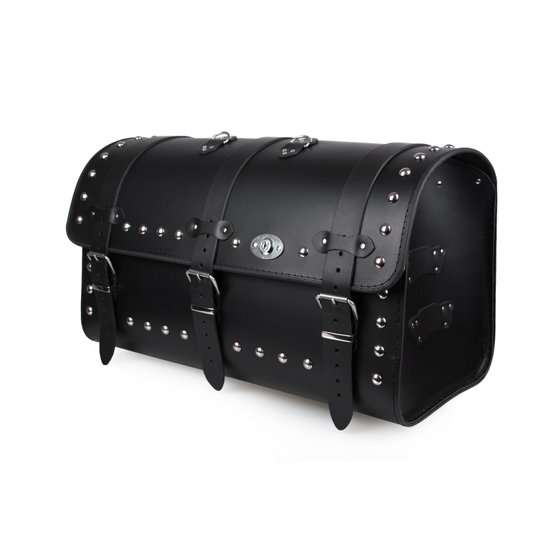 Kožený moto kufor na motocykel Chopper RSA-8B so zámkom