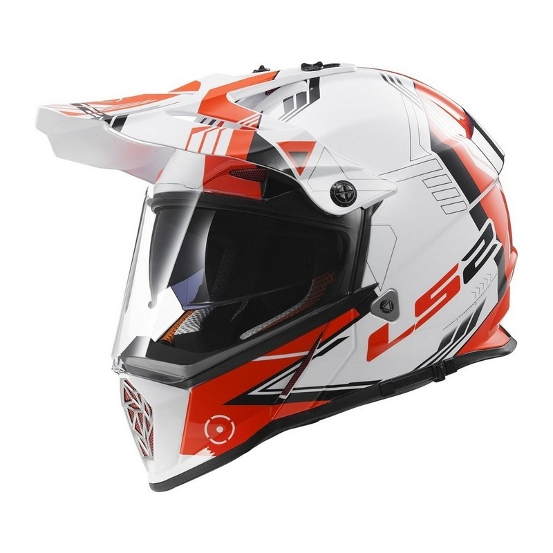 Enduro prilba LS2 MX436 Pioneer Trigger bielo-červená výpredaj