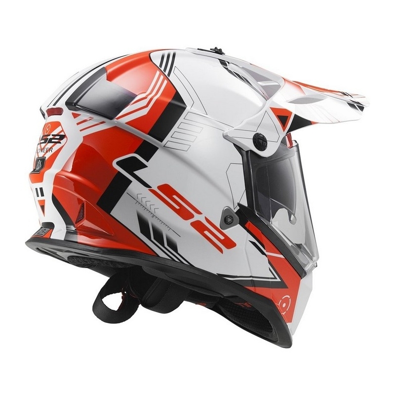 Enduro prilba LS2 MX436 Pioneer Trigger bielo-červená výpredaj
