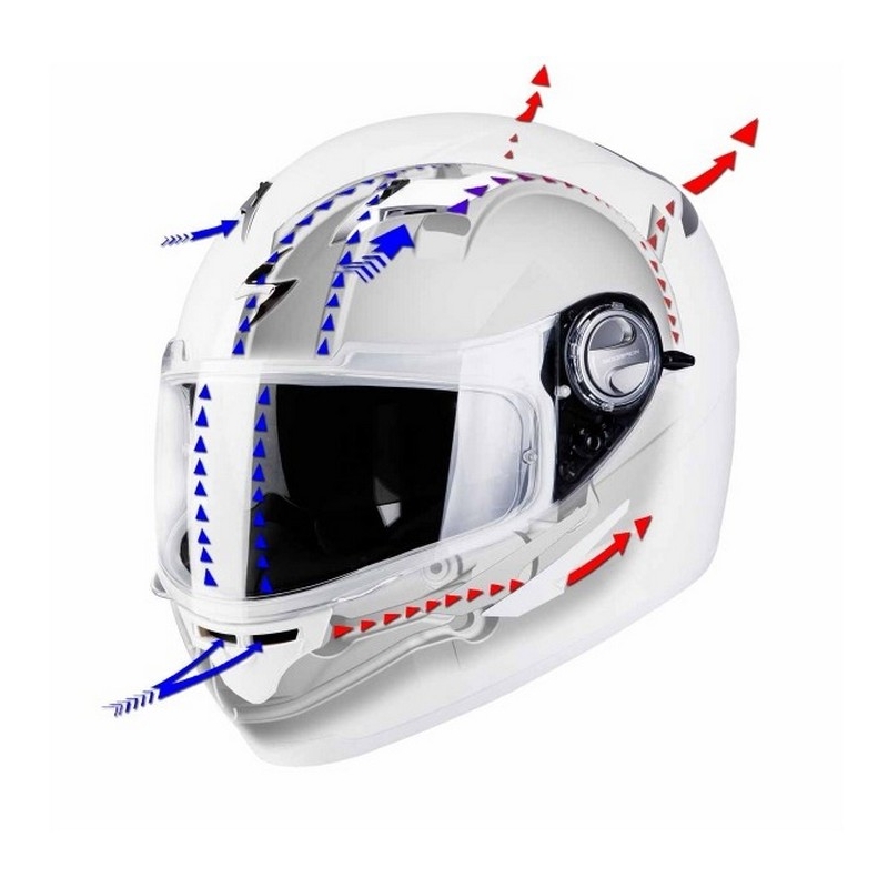Integrálna prilba na motocykel Scorpion EXO-500 laces bielo-strieborná výpredaj vypredaj