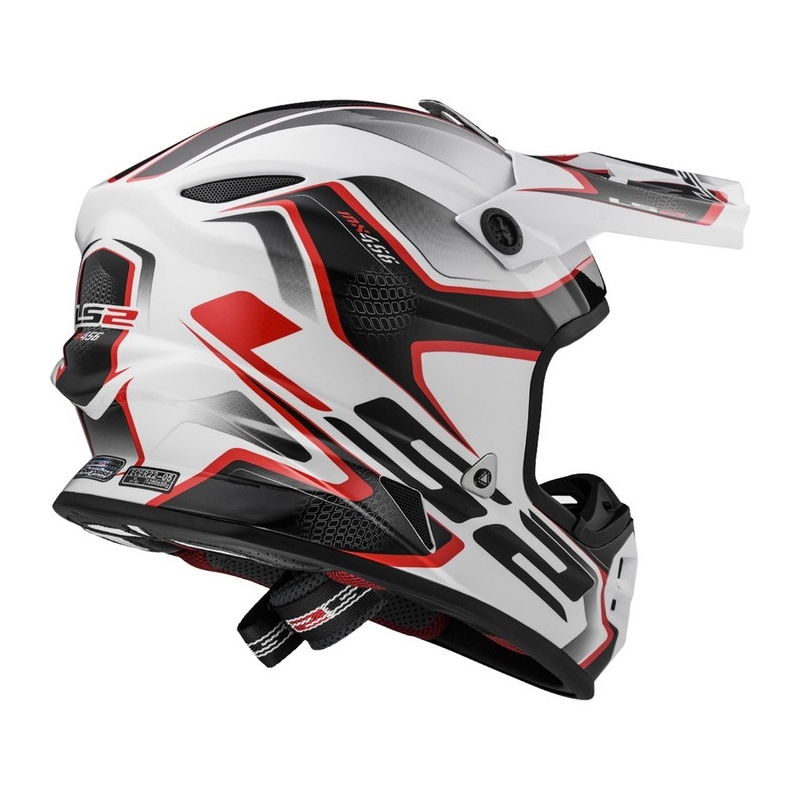 Motokrosová prilba LS2 MX456 Compass bielo-červená vypredaj výpredaj