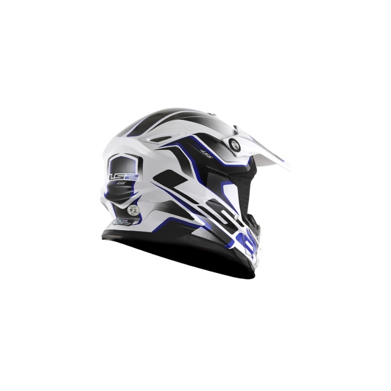 Motokrosová prilba LS2 MX456 Compass bielo-modrá