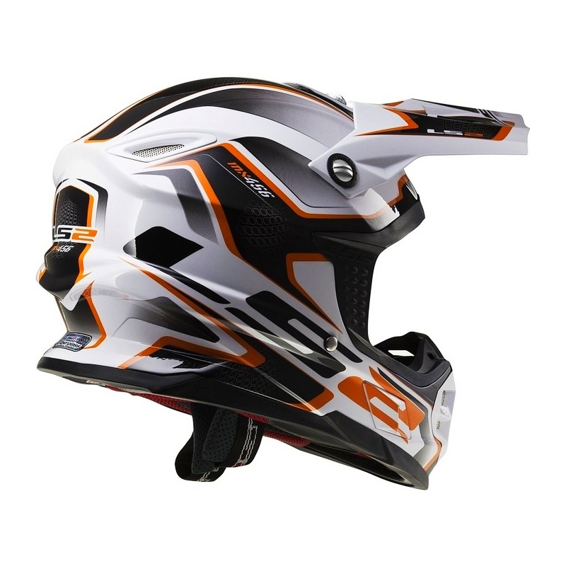 Motokrosová prilba LS2 MX456 Compass bielo-oranžová