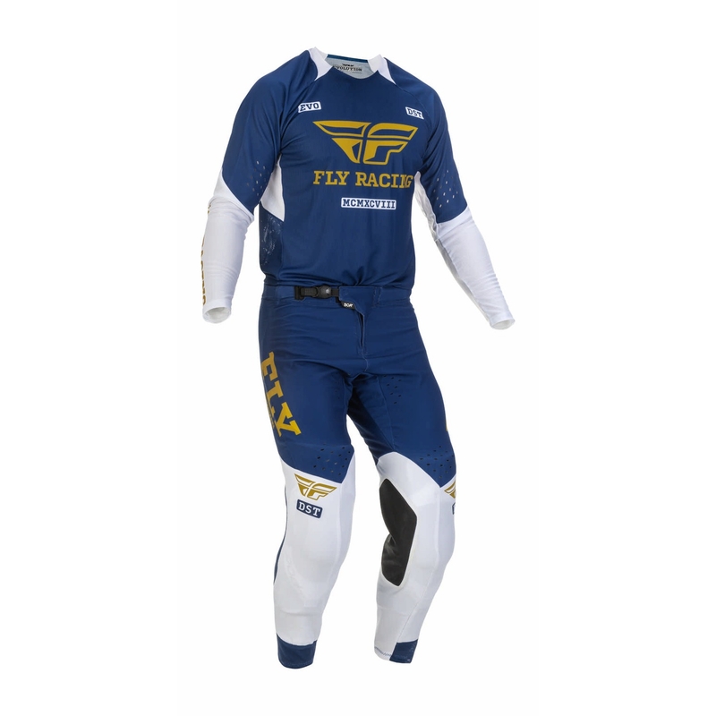 Motokrosové nohavice FLY Racing Evolution DST 2022 modro-bielo-zlaté
