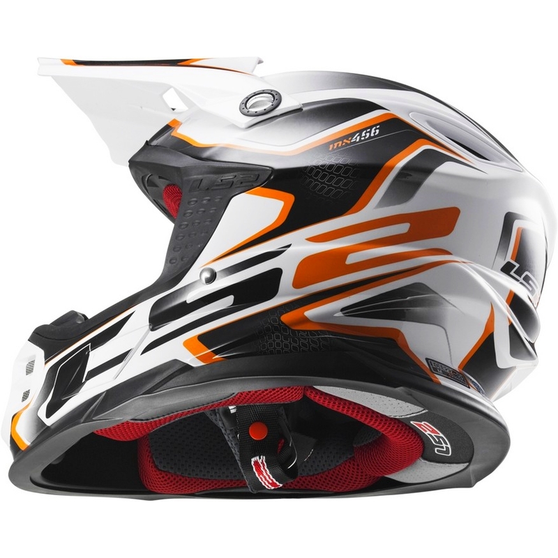 Motokrosová prilba LS2 MX456 Compass bielo-oranžová