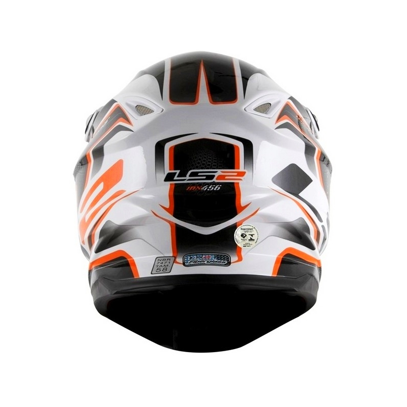 Motokrosová prilba LS2 MX456 Compass bielo-oranžová