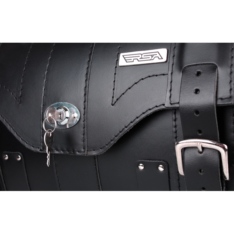 Kožený moto kufor na motocykel Chopper RSA-15A so zámkom