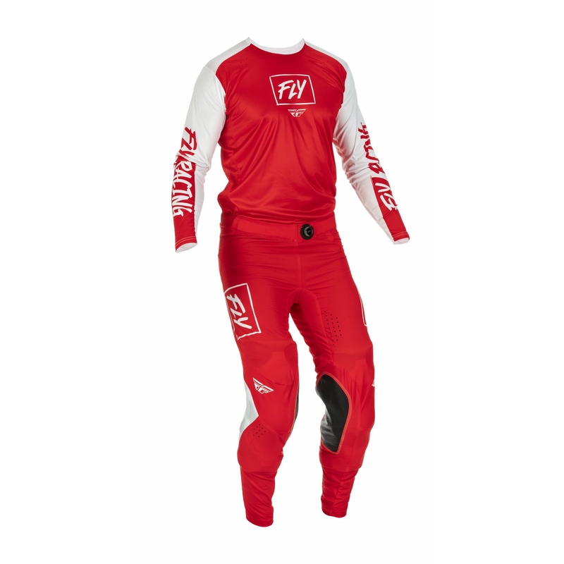 Motokrosové nohavice FLY Racing Lite 2022 bielo-červené
