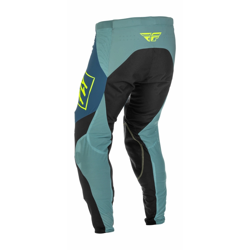 Motokrosové nohavice FLY Racing Lite 2022 šedo-tyrkysové hi-vis