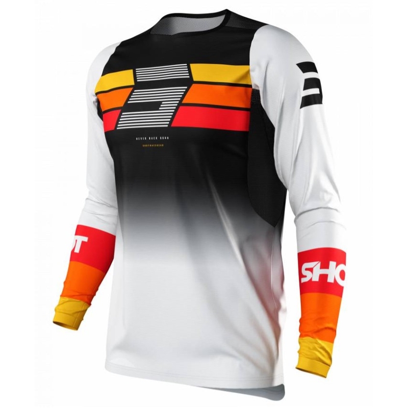 Motokrosový dres Shot Contact Story čierno-bielo-oranžový výpredaj