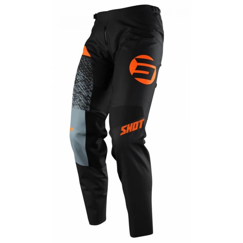 Motokrosové nohavice Shot Devo Roll čierno-sivo-oranžové výpredaj