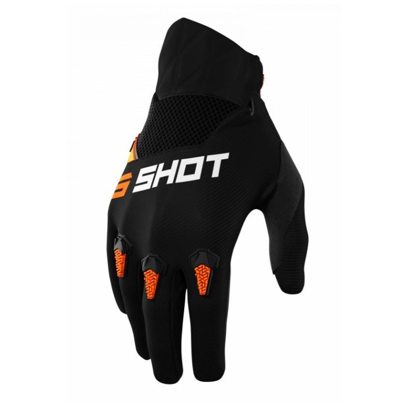 Motokrosové rukavice Shot Devo čierno-oranžové výpredaj
