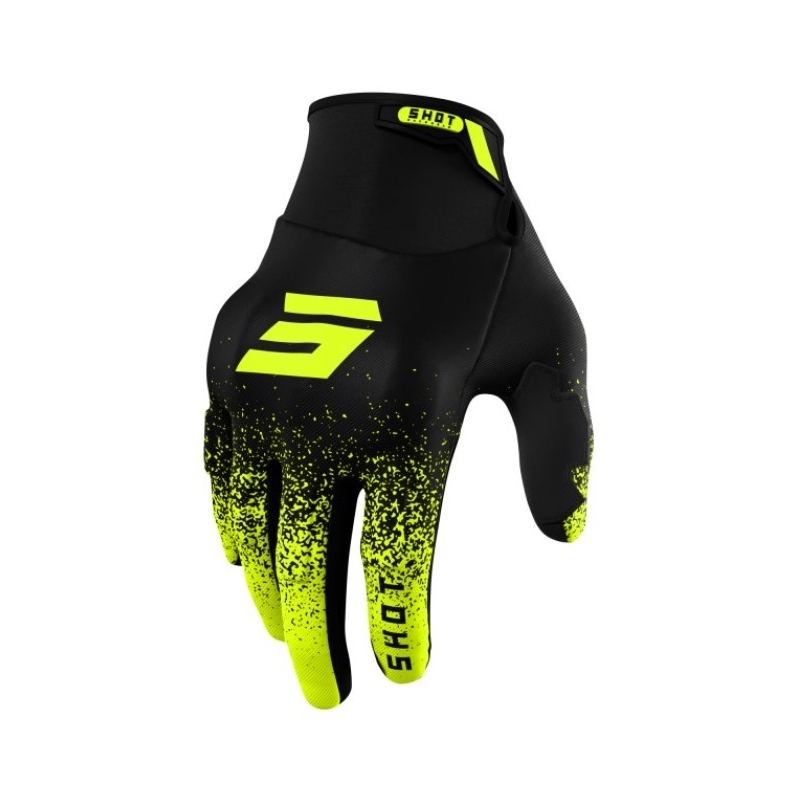 Motokrosové rukavice Shot Drift Edge čierno-fluorescenčno žlté výpredaj