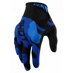 Motokrosové rukavice Shot Drift Camo čierno-camo-modré