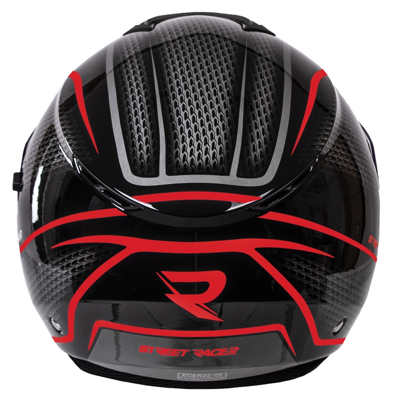 Otvorená prilba na motocykel Street Racer Pilot čierno-červená