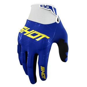 Motokrosové rukavice Shot Drift Spider modro-bielo-žlté výpredaj
