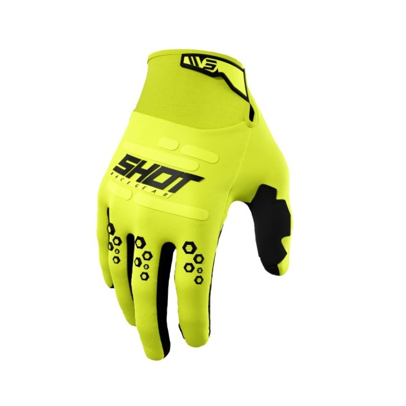 Motokrosové rukavice Shot Vision fluorescenčno žlté výpredaj